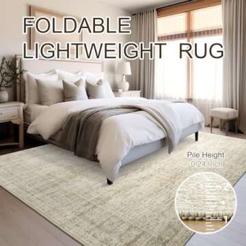 Soalmost Washable Area Rug 8x10 Soft Vintage Beige