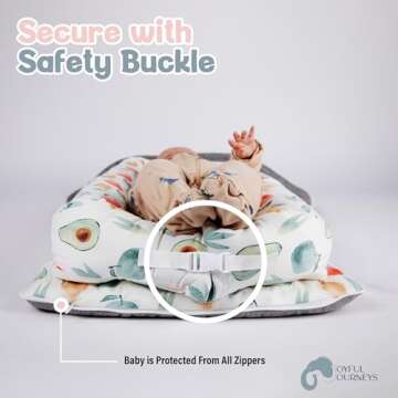 Joyful Journeys Baby Lounger Diaper Bag - Portable Baby Lounger Nest | Versatile Infant Lounger Bag & Diaper Organizer | Cozy Baby Lounger Nest for Convenience (Green Avocado)