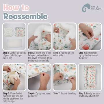 Joyful Journeys Baby Lounger Diaper Bag - Portable Baby Lounger Nest | Versatile Infant Lounger Bag & Diaper Organizer | Cozy Baby Lounger Nest for Convenience (Green Avocado)