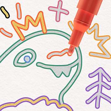 ARTISTRO Outline Markers - 16 Vibrant Metallic Self-Outline Pens for Doodling, Drawing & Calligraphy