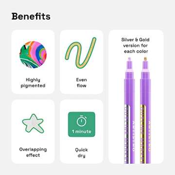 ARTISTRO Outline Markers - 16 Metallic Pens for Creativity