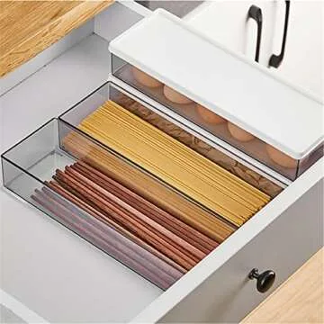 Hanobe Pasta Containers for Pantry Large Spaghetti & Noodle Canister Clear Cereal Storage Organizer ...