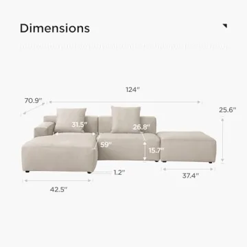 Acanva Luxury Modern Modular Sectional Sofa Set