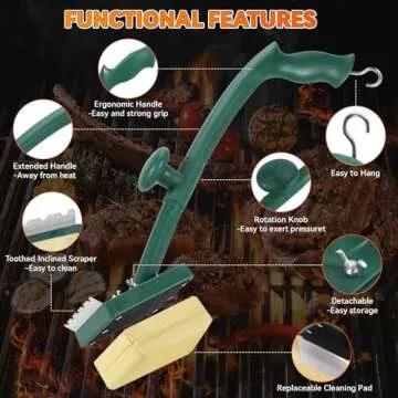 Grill Brush Bristle Free with Scraper, Ideal BBQ Gift for All