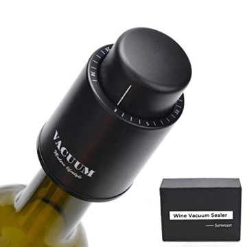 [2 PACK]Wine Bottle Stoppers,Real Vacuum Wine Stoppers,Reusable Wine Preserver,Wine Corks Keep Fresh...