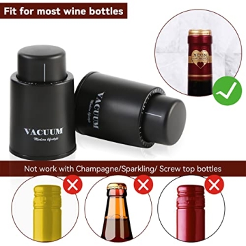 2 Pack Wine Bottle Stoppers – Preserve Freshness Elegant Gift