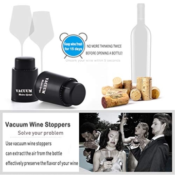 2 Pack Wine Bottle Stoppers – Preserve Freshness Elegant Gift