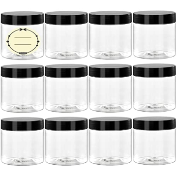 TUZAZO 4 Oz Plastic Jars with Lids & Labels for Crafts