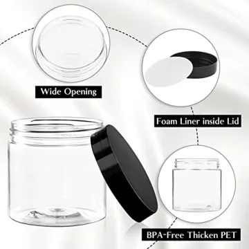 TUZAZO 4 Oz Plastic Jars with Lids & Labels for Crafts
