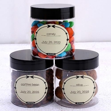 TUZAZO 4 Oz Plastic Jars with Lids & Labels for Crafts