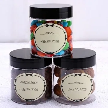 TUZAZO 4 Oz Plastic Jars with Lids & Labels for Crafts