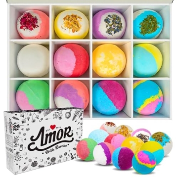 12 Bath Bombs for Women Gift Set – 3 Oz Handmade Large Bath Bombs Perfect for Bubble Spa Relaxing ...