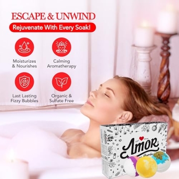 12 Handcrafted Bath Bombs Gift Set for Relaxation