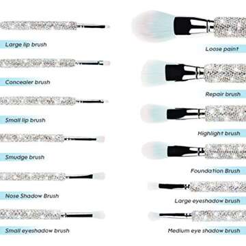 Makeup Brushes Bling Crystal Professional Face Cosmetics Blending Liquid Foundation Powder Concealer...