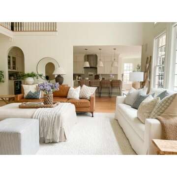 SAFAVIEH Natura Collection Area Rug - 5' x 8', Ivory, Handmade Wool, Ideal for High Traffic Areas in Living Room, Bedroom (NAT620A)