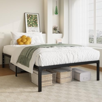 Allewie Twin Bed Frame with Storage, Metal Platform Bed