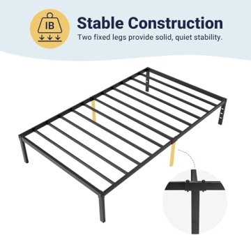 Allewie Twin Bed Frame with Storage, Metal Platform Bed