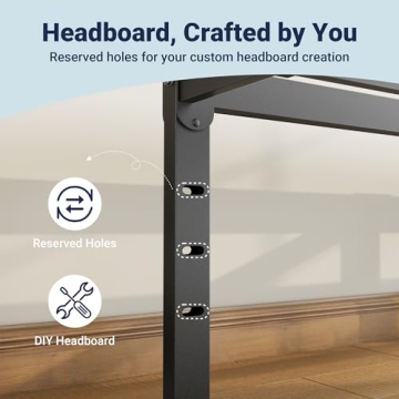 Allewie Twin Bed Frame with Storage, Metal Platform Bed