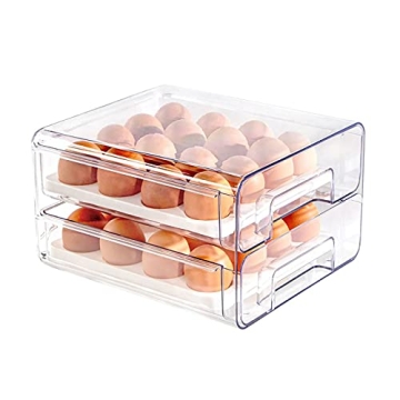 Qielie 32 Grid Egg Basket Double Layer Fridge Organizer