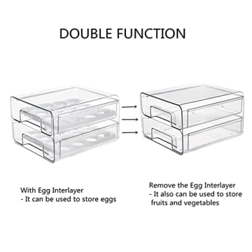Qielie 32 Grid Egg Basket Double Layer Fridge Organizer
