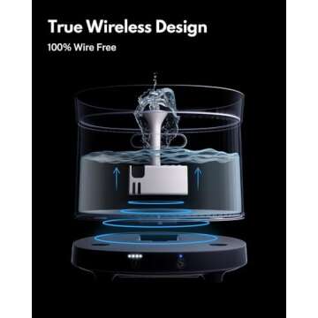 HomeRunPet Cat Water Fountain, Cordless Pet Fountain 30-Days Battery Operated, 2L/68oz Water Fountains for Cats Indoor, Cat Fountain with Quiet Wireless Pump & Easy-Clean Detachable