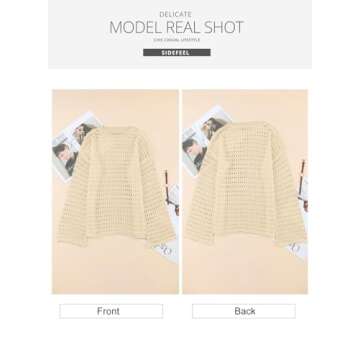 Sidefeel Women's Summer Lightweight Crochet Sweater 2025