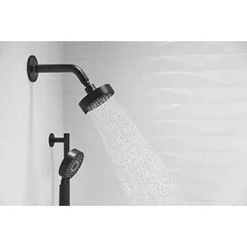 KOHLER 22170-BL Purist Three-Function SHOWERHEAD, Three Distinct Sprays with Easy-to-clean Surface & Accessible Thumb Tab, Matte Black, 2.5 GPM