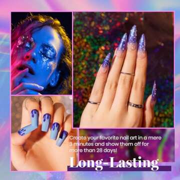 Beetles 20 Colors Gel Nail Polish Kit Midnight Euphoria Collection 23 Pcs Purple Blue Hot Pink Glitter Gel Polish Set Rainbow Soak off Uv Glossy & Matte Top Base Coat Gift for Women