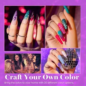 Beetles 20 Colors Gel Nail Polish Kit Midnight Euphoria Collection 23 Pcs Purple Blue Hot Pink Glitter Gel Polish Set Rainbow Soak off Uv Glossy & Matte Top Base Coat Gift for Women