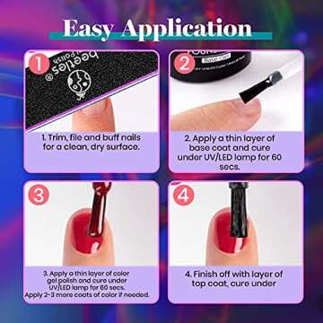 Beetles 20 Colors Gel Nail Polish Kit Midnight Euphoria Collection 23 Pcs Purple Blue Hot Pink Glitter Gel Polish Set Rainbow Soak off Uv Glossy & Matte Top Base Coat Gift for Women