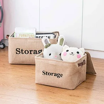 Jute Storage Baskets with Lid for Home Organization
