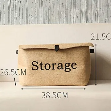 Jute Storage Baskets with Lid for Home Organization