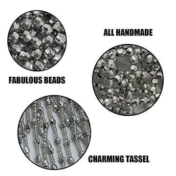 DEMON BABY 2022 Party Wedding Handmade Egyptian Cleopatra Belly Dance Beaded Headpiece(Silver)