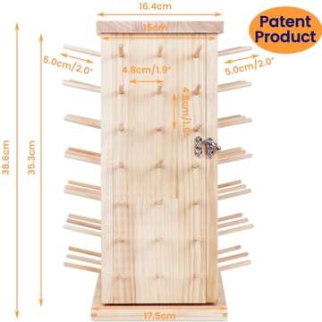 New brothread 93 Spools (DIY) 360° Fully Rotating Wooden Thread Rack/Thread Holder Organizer with I...