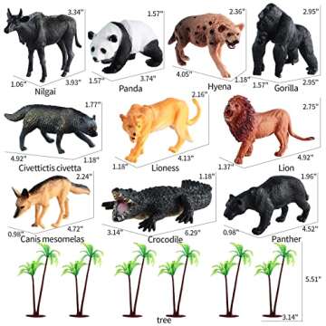 EnAuRoL 31 Pcs Safari Animals Figures including 24 Realistic Jungle Playset Toys Zoo Animals for Toddlers 3+ Years Old Ideal Gift for Boys and Girls