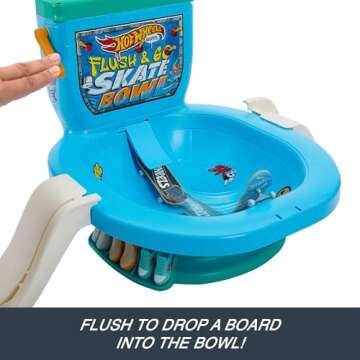 Hot Wheels Skate Fingerboard - Fun Toilet Theme Set for Kids