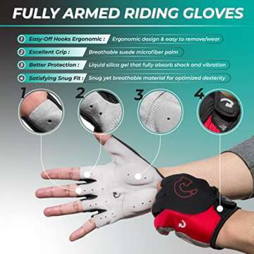 GEARONIC Cycling Bike Bicycle Motorcycle Glove Shockproof Foam Padded Outdoor Workout Sports Half Finger Short Gloves - Gray XL