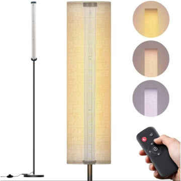 Lithomy LED Floor Lamp with Remote Control and Dimmer