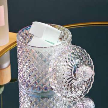 YILUSHENGHUA Colorful Glass Jar With Lid,Candy Cookie Jars,Jewelry Box,Buffet Jar Biscuit Containers Food Storage,Decorative Jar(Large-Dazzling Colors)