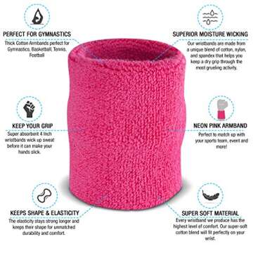 Suddora Arm Sweatbands | Absorbent, Comfortable Wristbands for Sports and Style