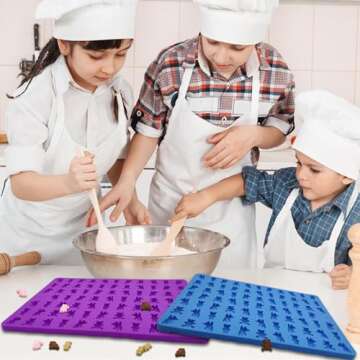 2 PCS Gummy Bear Candy Molds Silicone, 152 Cavity Bear Shape Mini Silicone Gummy Molds for Chocolate, Candy, Biscuits, Cookie, Jelly,Fondant,Ice Cube,Pet Dog Treats Mold