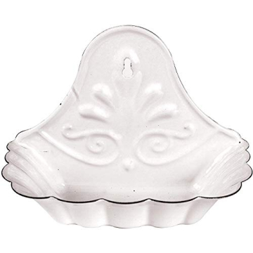 Versatile White Enameled Metal Soap Dish for Homes