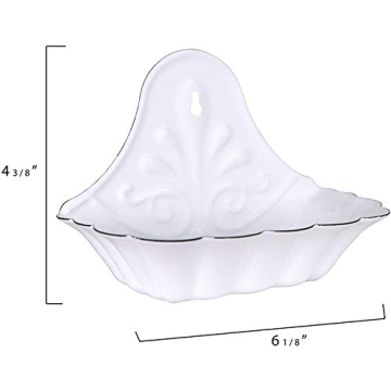 Versatile White Enameled Metal Soap Dish for Homes