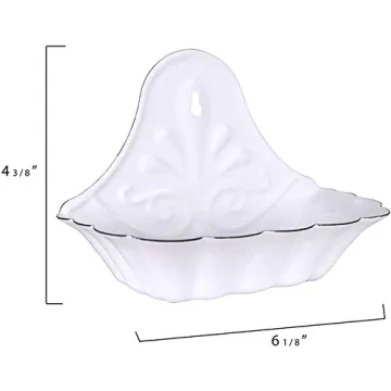 Versatile White Enameled Metal Soap Dish for Homes