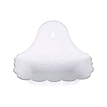 Versatile White Enameled Metal Soap Dish for Homes