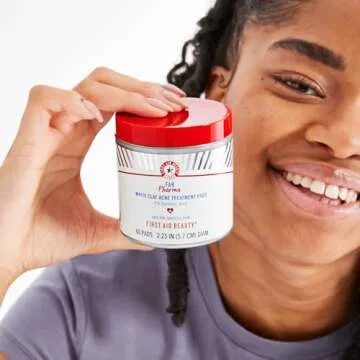 First Aid Beauty - FAB Pharma White Clay Acne Treatment Pads with 2% Salicylic Acid, Daily Compostable Exfoliating Pads for Breakouts, Whiteheads, Blackheads and Acne, Safe for Sensitive Skin, 60 Pads