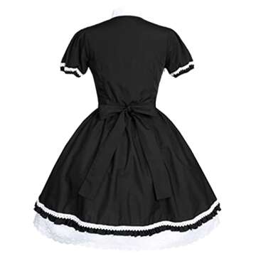 Women Girls Classic Princess Gothic Dress Halloween Cosplay Maid Dresses Anime Party Costumes XL Black