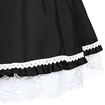 Women Girls Classic Princess Gothic Dress Halloween Cosplay Maid Dresses Anime Party Costumes XL Black