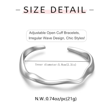 Stylish WOWORAMA Irregular Silver Cuff Bracelet for Women
