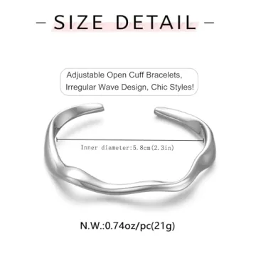 Stylish WOWORAMA Irregular Silver Cuff Bracelet for Women